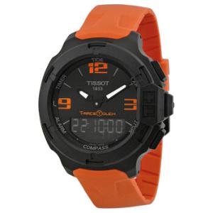 TRace Touch Black Dial Orange Rubber Watch T0814209705702