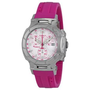 TRace White Dial Pink Rubber Watch T0482171701701
