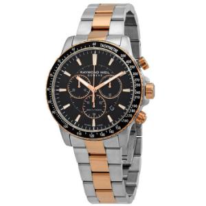 Tango Chronograph Quartz Black Dial Twotone Watch 8570 SP520001