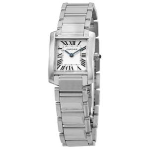 Tank Francaise Silver Dial 18kt White Gold Watch W50012S3