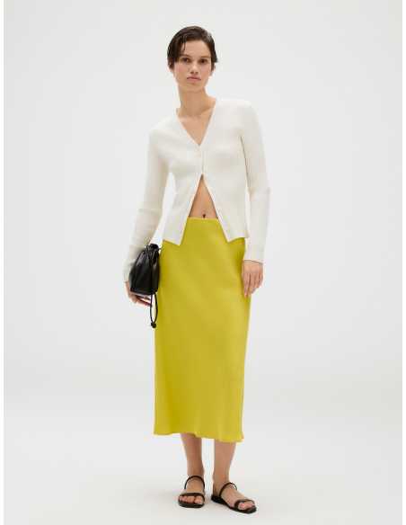 ქვედაბოლო CALVIN KLEIN - MATTE SHINE SATIN MIDI SKIRT