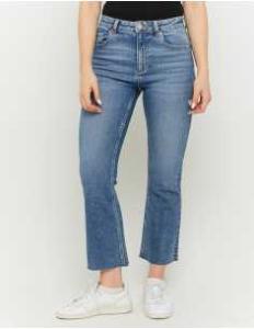 ქალის ჯინსი Tally Weijl - Denim Blue High Waist Cropped Flare Jeans