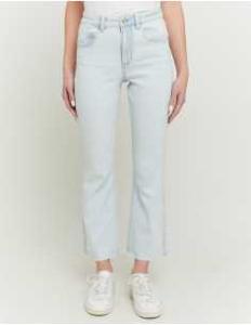 ქალის ჯინსი Tally Weijl - Light Blue High Waist Cropped Flare Jeans