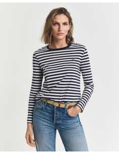 მაისურები Gant - REG STRIPED SHIELD LS T-SHIRT