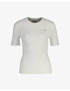 მაისურები Gant - STRETCH COTTON CABLE SS CNECK