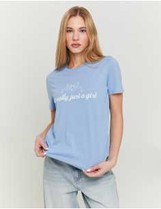 მაისურები Tally Weijl - Blue Printed T-shirt