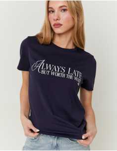 მაისურები Tally Weijl - Blue Printed T-shirt