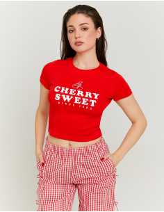 მაისურები Tally Weijl - Red Printed T-shirt