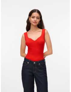 მაისურები Vero Moda - VMWILLOW SL HEART-NECK TOP GA SE