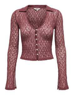 პერანგი ONLY - ONLPUSLE LS LACE V-NECK TOP WVN