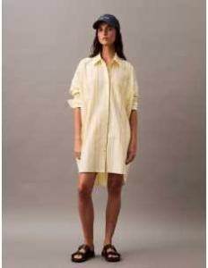 კაბა CALVIN KLEIN JEANS - A- HL HEM SHIRTDRESS (Y/D STRIPE