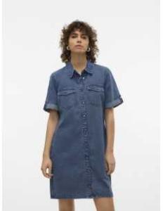 კაბა Vero Moda - VMJENNIE SS SHORT DENIM DRESS GA NOOS