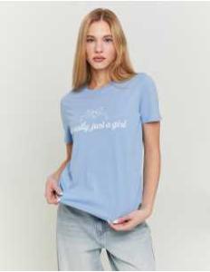 მაისურები Tally Weijl - Blue Printed T-shirt