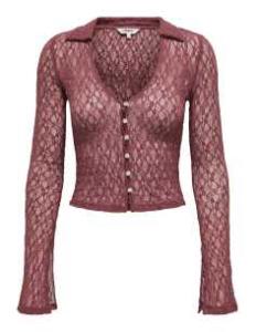 პერანგი ONLY - ONLPUSLE LS LACE V-NECK TOP WVN