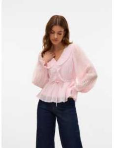 პერანგი Vero Moda - VMDORA L/S FRILL PLEAT TOP WVN EXP