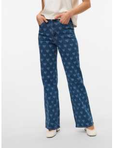 ქალის ჯინსი Vero Moda - VMTESSA HR WIDE JEANS PRINT GA