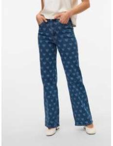 ქალის ჯინსი Vero Moda - VMTESSA HR WIDE JEANS PRINT GA