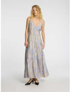 კაბა SELECTED FEMME - SLFJOSELLA TIERED AOP ANKLE STRAP DRESSB