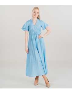 კაბა Vero Moda - VMFLORA OLGA SS 7/8 DRESS WVN GA