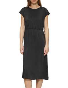 კაბა s.Oliver - Sleeveless satin dress with drawstring waist