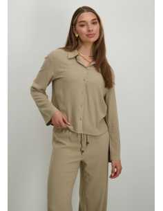 პერანგი ONLY - ONLSOLVI L/S LINEN BL SHIRT CC PNT