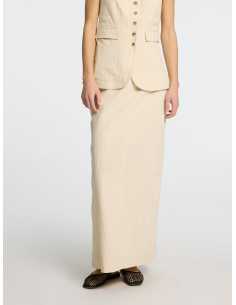 ქვედაბოლო SELECTED FEMME - SLFILUNA HW ANKLE SLIT SKIRT B