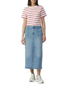 ქვედაბოლო s.Oliver - Denim midi skirt with a slit