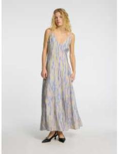 კაბა SELECTED FEMME - SLFJOSELLA TIERED AOP ANKLE STRAP DRESSB