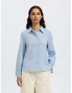 პერანგი SELECTED FEMME - SLFDAHLIA LS BRODERI SHIRT NOOS