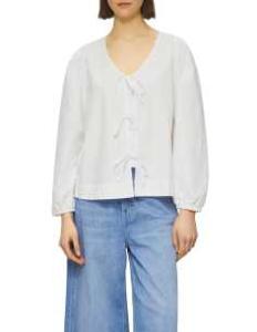 პერანგი s.Oliver - Playful poplin blouse with bows and puff sleeves