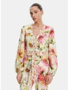 პერანგი GUESS - LS COLETTE V NECK BOW TOP