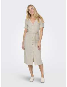 კაბა ONLY - ONLSIESTA SS LIN BL SHIRT DRESS PNT NOOS