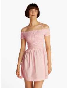 კაბა Tommy Jeans - TJW RUCHE F&F POPLIN DRESS EXT