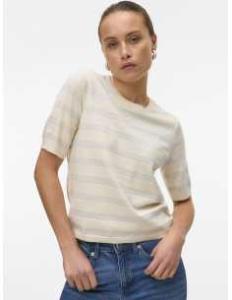 მაისურები Vero Moda - VMHAPPYSHINE STRIPE 2-4 O-NECK PULLOVER