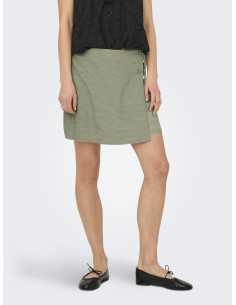 ქვედაბოლო ONLY - ONLCARO MW WRAP LINEN BL SKIRT CC PNT