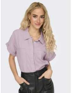 პერანგი ONLY - ONLCARO S/S LINEN BL BOXY SHIRT CC PNT
