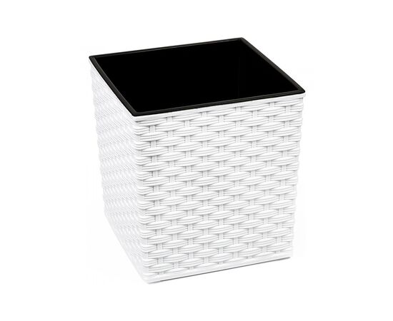 ქოთანი ყვავილის Lamela JUKA rattan planter white 40x40 სმ