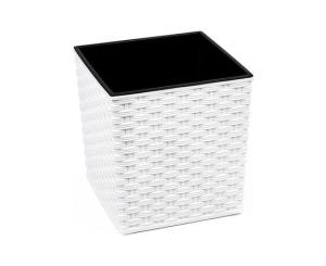 ქოთანი ყვავილის Lamela JUKA rattan planter white 40x40 სმ