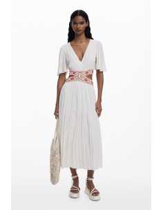 კაბა DESIGUAL - Embroidered Cut-Out Dress