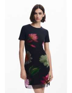 კაბა DESIGUAL - Short Dress With Combined Flowers