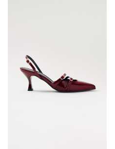 სანდალი ALOHAS - Joelle Onix Burgundy Leather Pumps