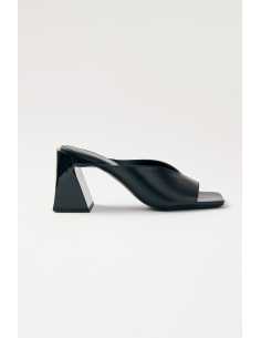 სანდალი ALOHAS - Tasha Plain Black Leather Sandals