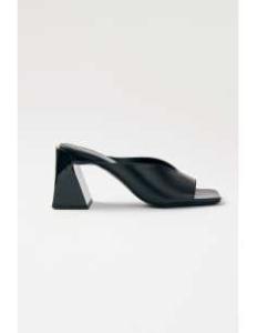 სანდალი ALOHAS - Tasha Plain Black Leather Sandals