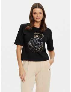 მაისურები GUESS - RHINESTONE BEAR BOXY T-SHIRT