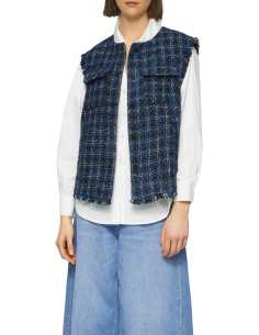 პიჯაკი s.Oliver - Long viscose blend waistcoat with a fabric belt