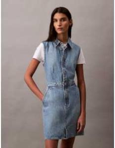 კაბა CALVIN KLEIN JEANS - SLVLSS DENIM TRUCKERDRESS