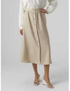 ქვედაბოლო Vero Moda - VMMELANEY HW BUTTON CALF SKIRT WVN NOOS
