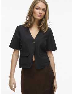 მაისურები VILA - VIPRISILLA V-NECK S/S POCKET TOP