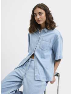 პერანგი JJXX - JXSURA SS LINEN BLEND DENIM SHIRT DNM