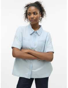 პერანგი Vero Moda - VMEMBERLY SS DENIM SHIRT YO376